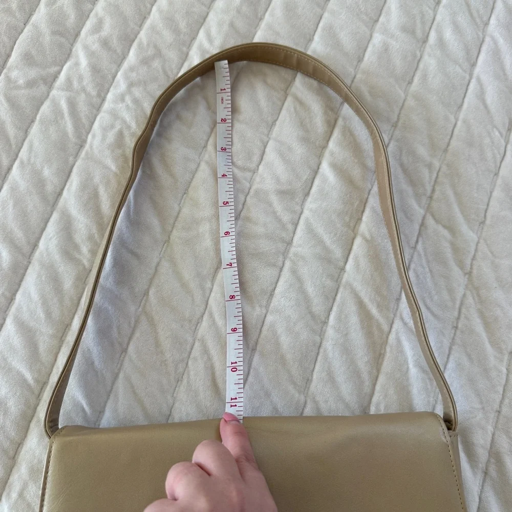 Vintage Preston & York cream ivory genuine leather purse shoulder bag minimalist - Picture 9 of 9